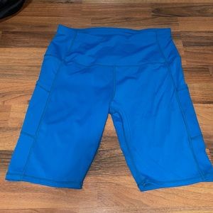 Blue biker shorts